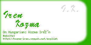 iren kozma business card